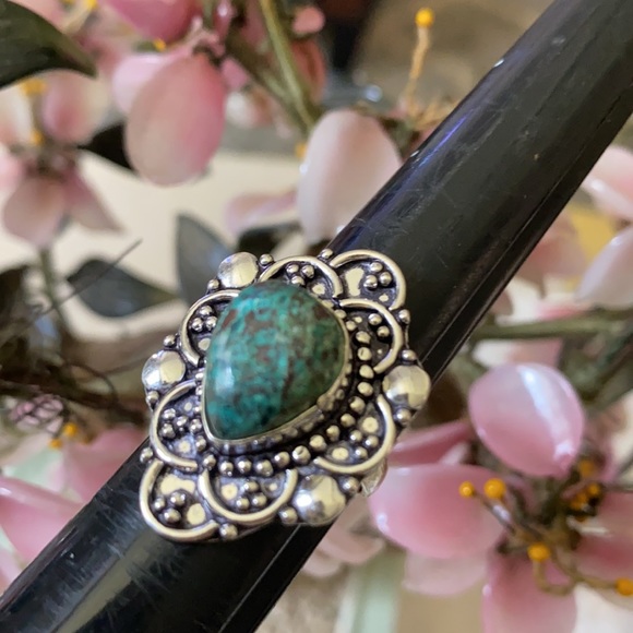 Vintage 925 chrysocolla ring